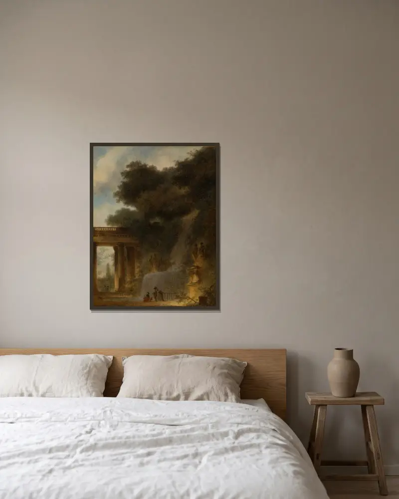 Kaskada, Jean-Honoré Fragonard w ramie na ścianie