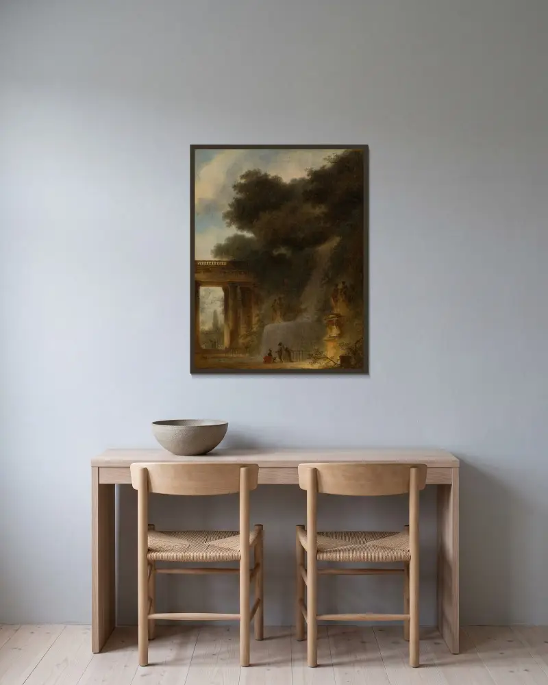 Kaskada, Jean-Honoré Fragonard w ramie na ścianie