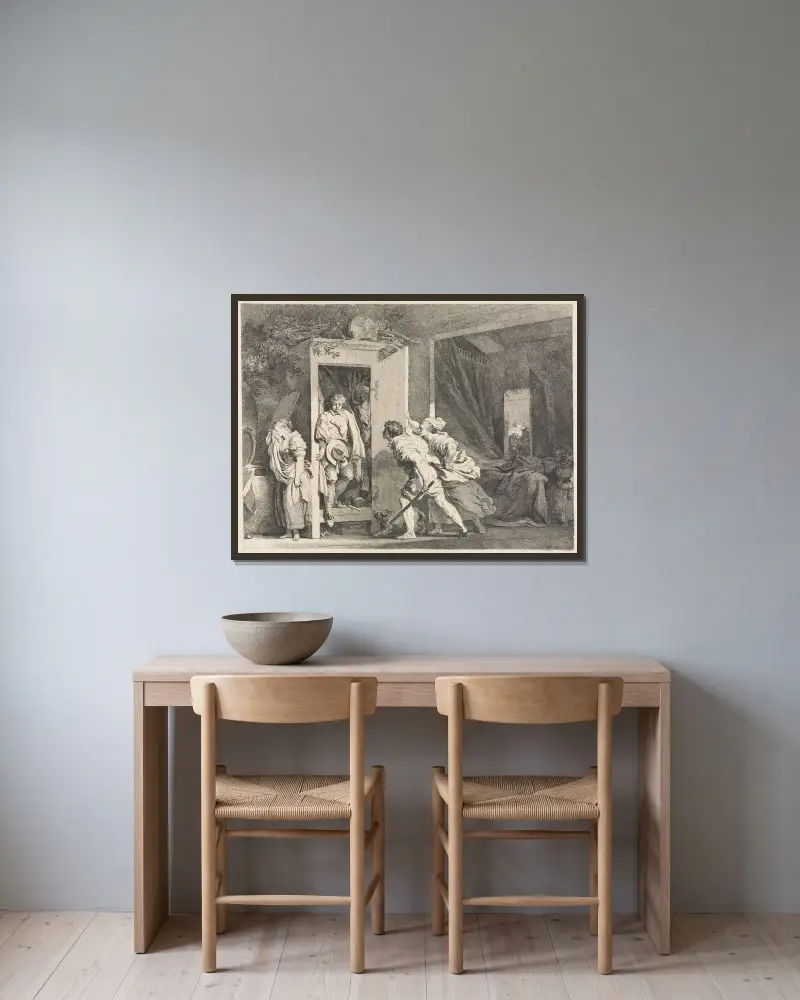 Skříň, Jean-Honoré Fragonard v rámu na stěně