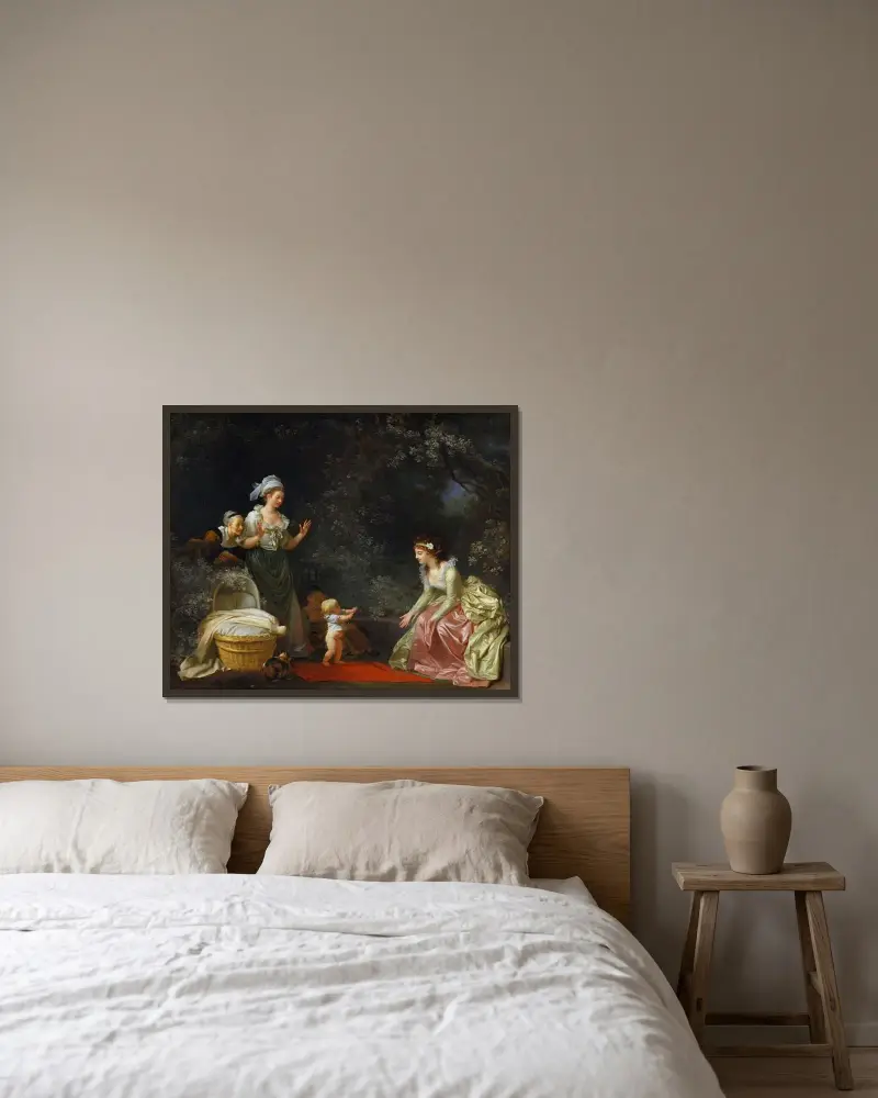 První kroky, Jean-Honoré Fragonard v rámu na stěně