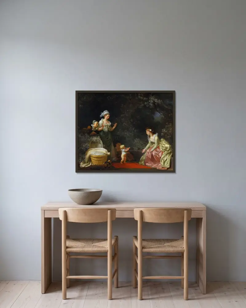První kroky, Jean-Honoré Fragonard v rámu na stěně