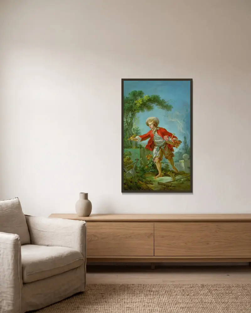 Zahradník, Jean-Honoré Fragonard v rámu na stěně