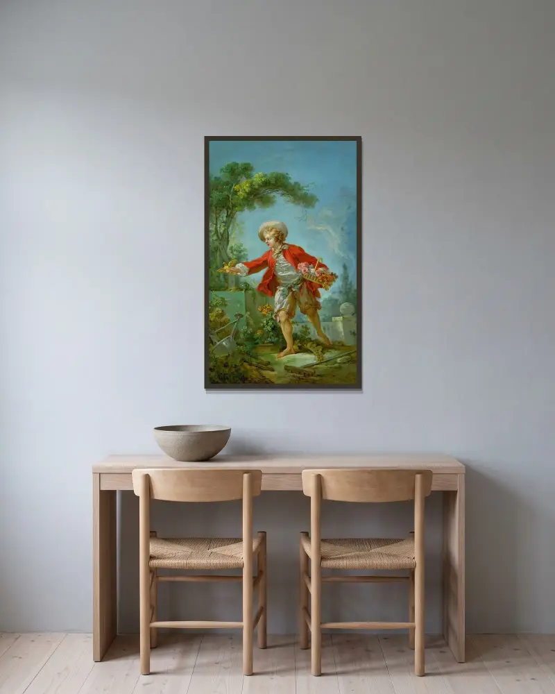 Zahradník, Jean-Honoré Fragonard v rámu na stěně