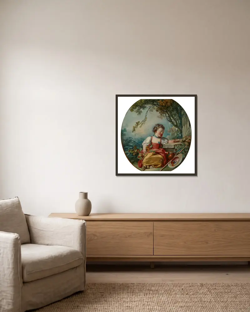 The Little Pilgrim av Jean-Honoré Fragonard inramad på en vägg