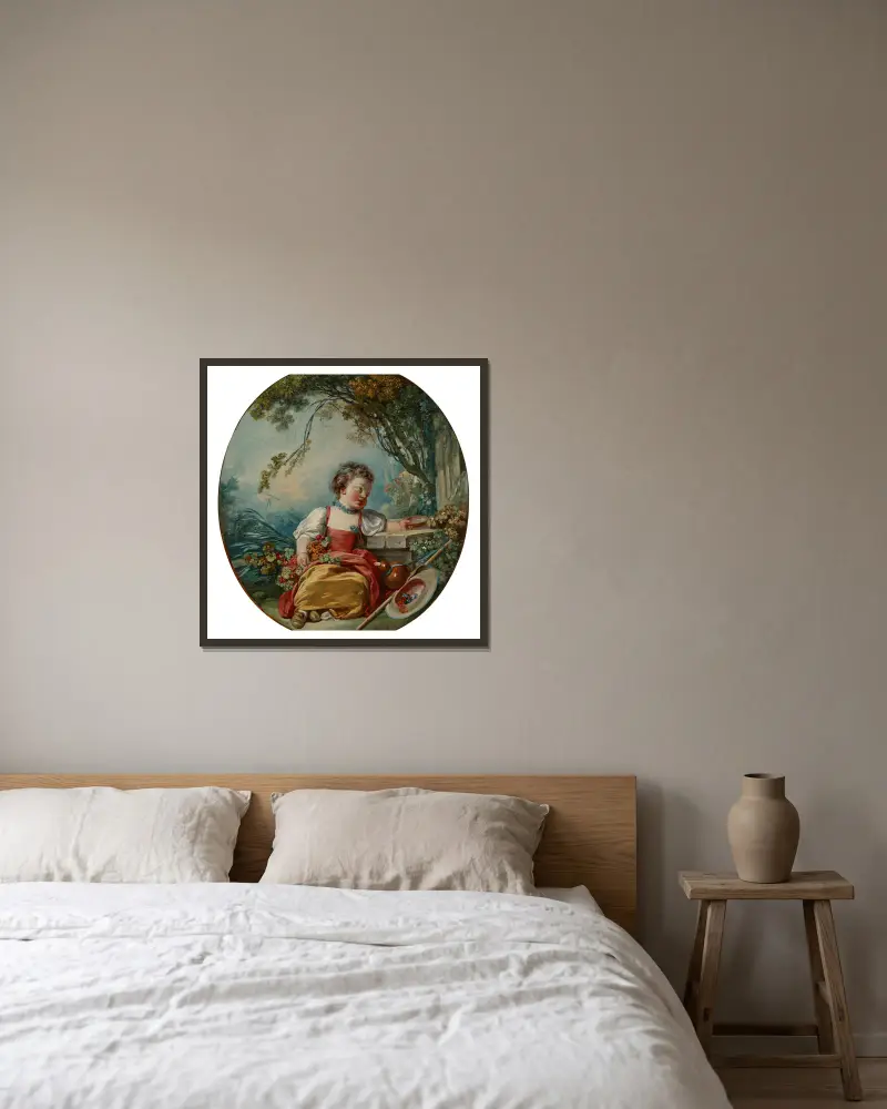 The Little Pilgrim av Jean-Honoré Fragonard inramad på en vägg