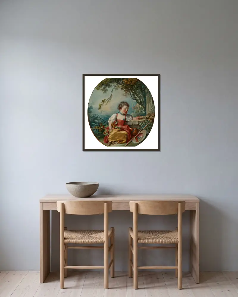 The Little Pilgrim av Jean-Honoré Fragonard inramad på en vägg