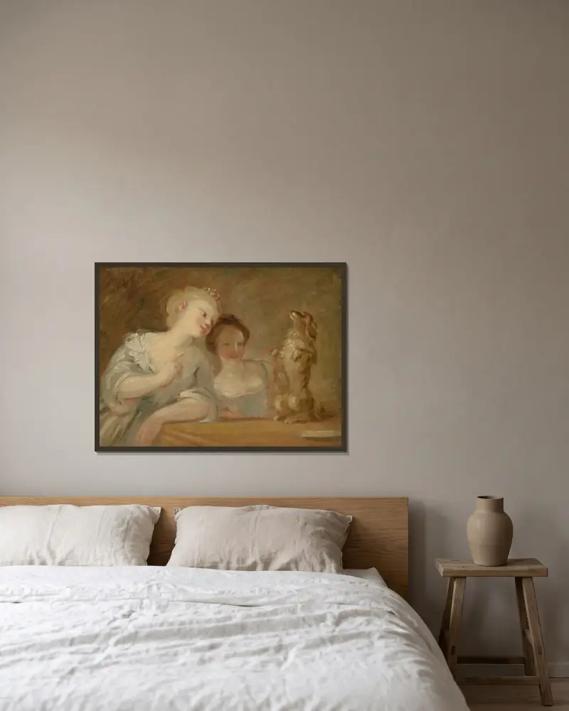 Představení, Jean-Honoré Fragonard v rámu na stěně