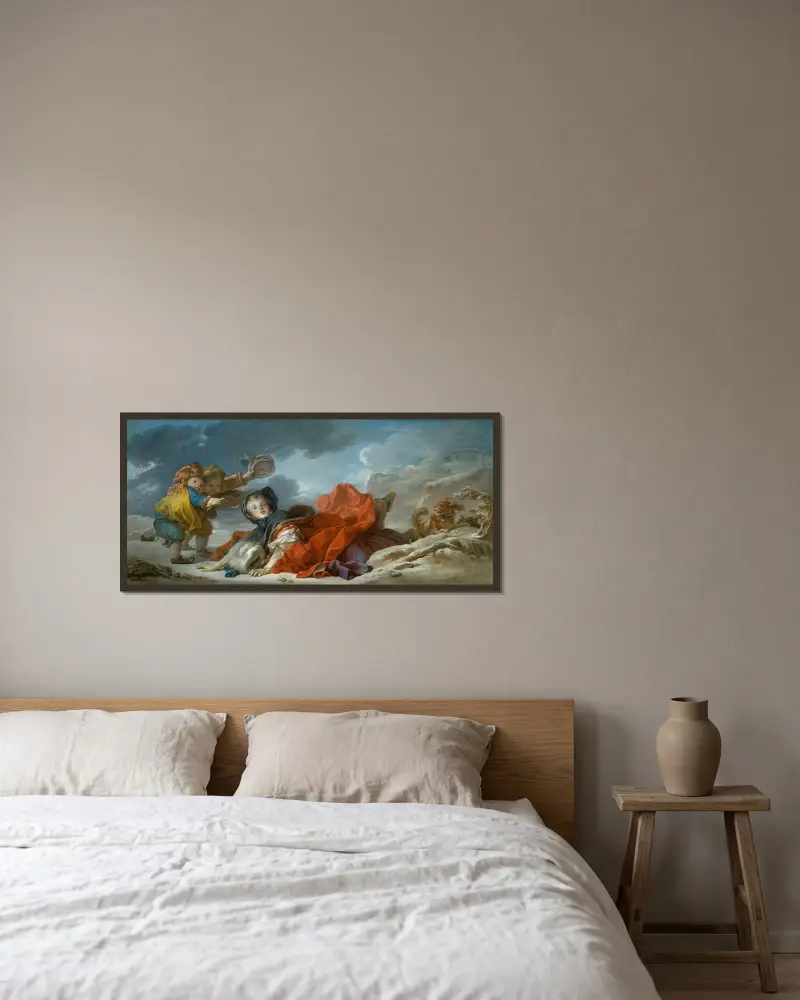 Zima, Jean-Honoré Fragonard v rámu na stěně