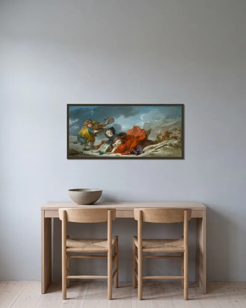 Zima, Jean-Honoré Fragonard v rámu na stěně