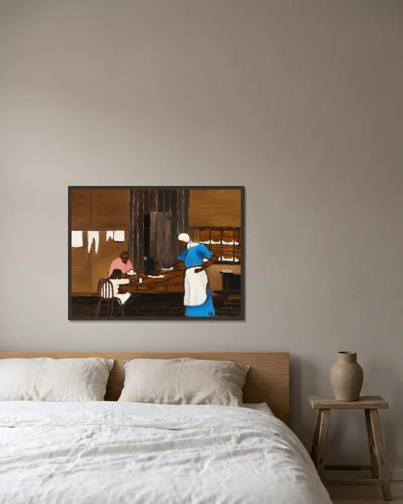 Abendessen von Horace Pippin gerahmt an einer Wand