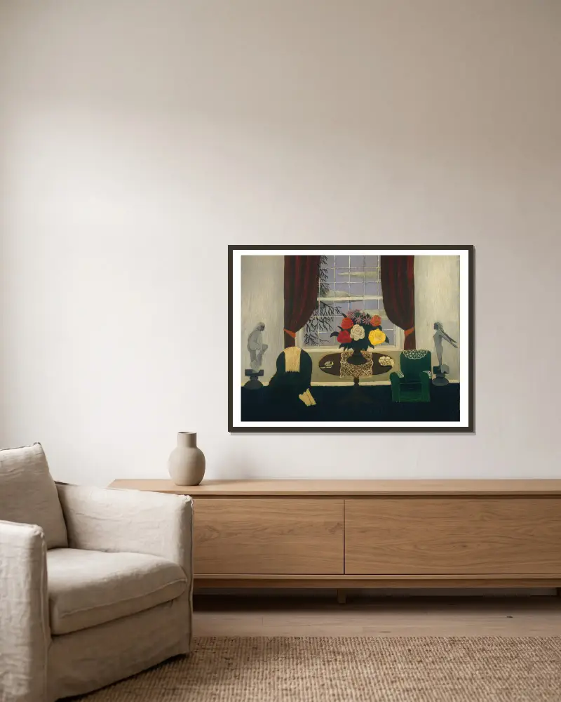 Viktorianisches Interieur I von Horace Pippin gerahmt an einer Wand