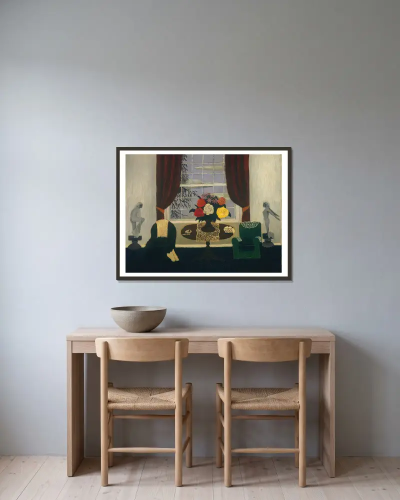 Viktorianisches Interieur I von Horace Pippin gerahmt an einer Wand