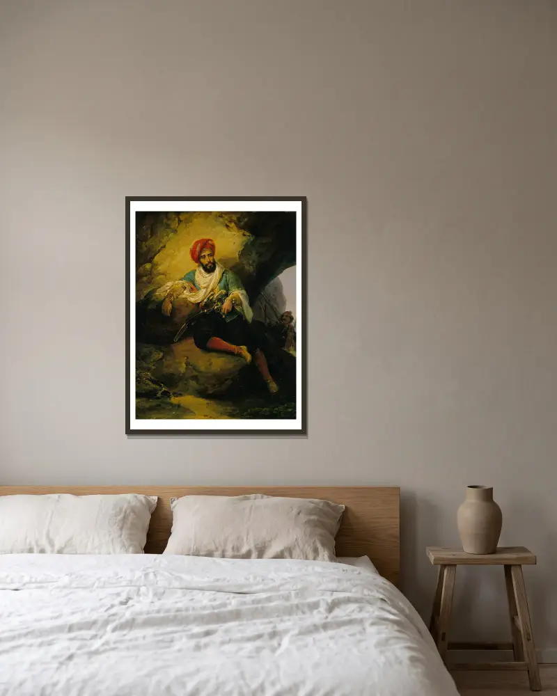 Conrad the Corsair av Horace Vernet inramad på en vägg