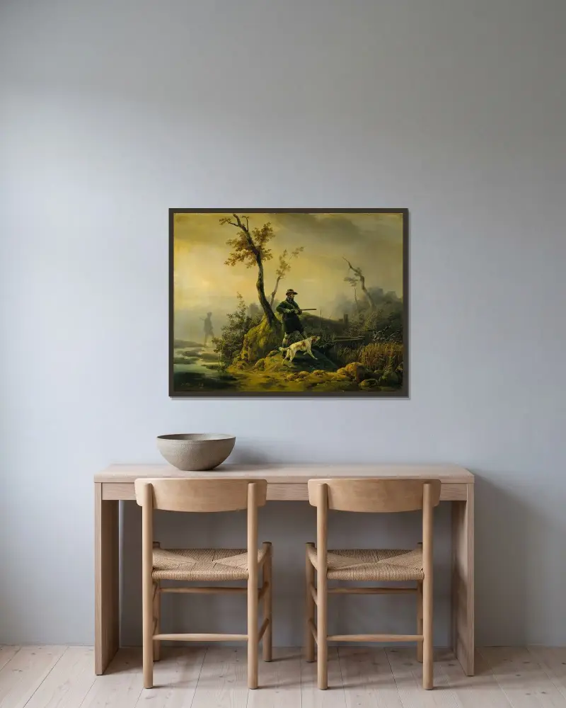 Ankjakt av Horace Vernet inramad på en vägg