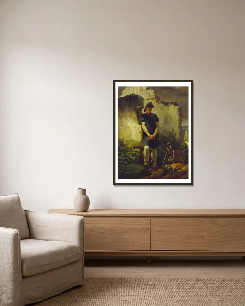 Frieden und Krieg von Horace Vernet gerahmt an einer Wand