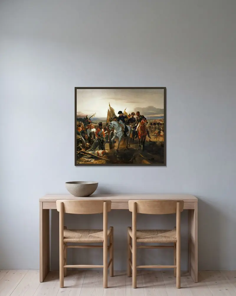 Slaget vid Friedland, 14 juni 1807 av Horace Vernet inramad på en vägg