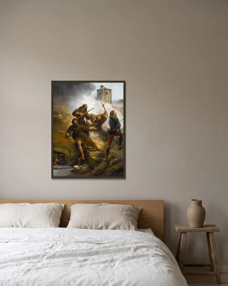 Die Belagerung von Saragossa von Horace Vernet gerahmt an einer Wand