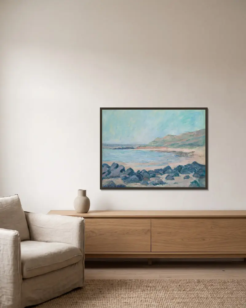 Meeresufer von Blanche Hoschedé-Monet gerahmt an einer Wand