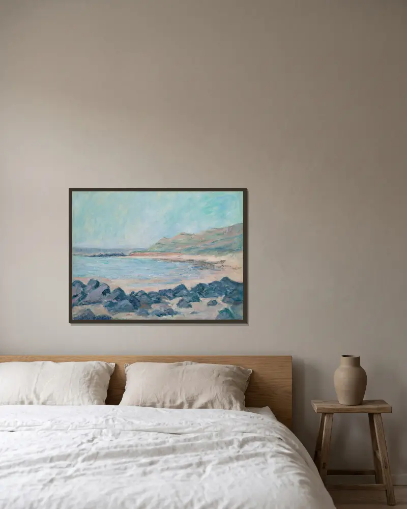 Meeresufer von Blanche Hoschedé-Monet gerahmt an einer Wand