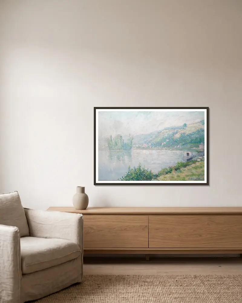 Ufer der Seine – Nr. 1 von Blanche Hoschedé-Monet gerahmt an einer Wand