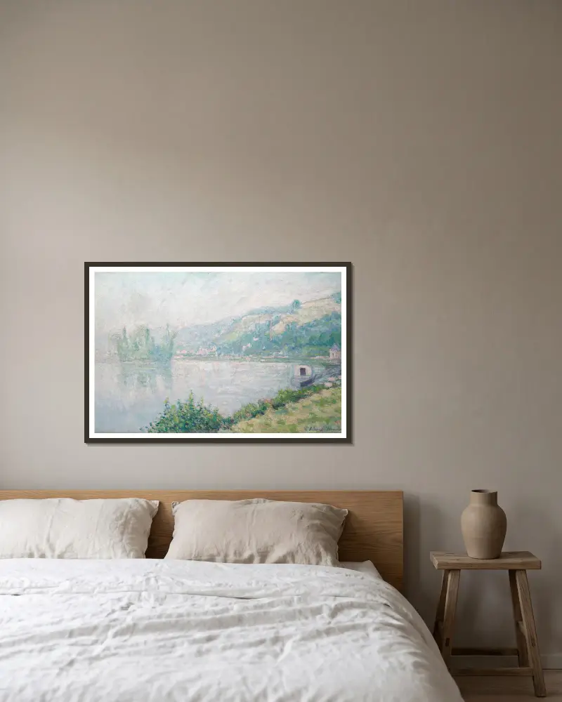 Ufer der Seine – Nr. 1 von Blanche Hoschedé-Monet gerahmt an einer Wand