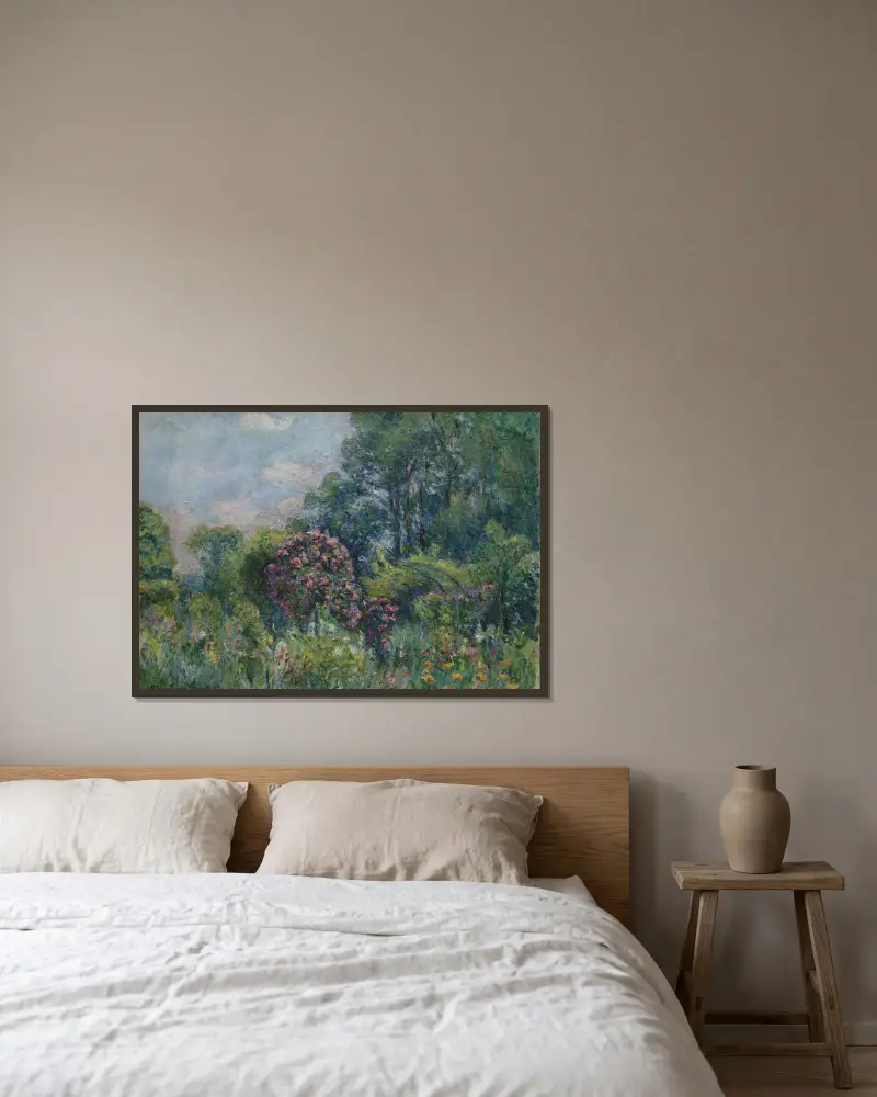 La Roseraie à Giverny (Maison de Monet), 1929 av Blanche Hoschedé-Monet inramad på en vägg