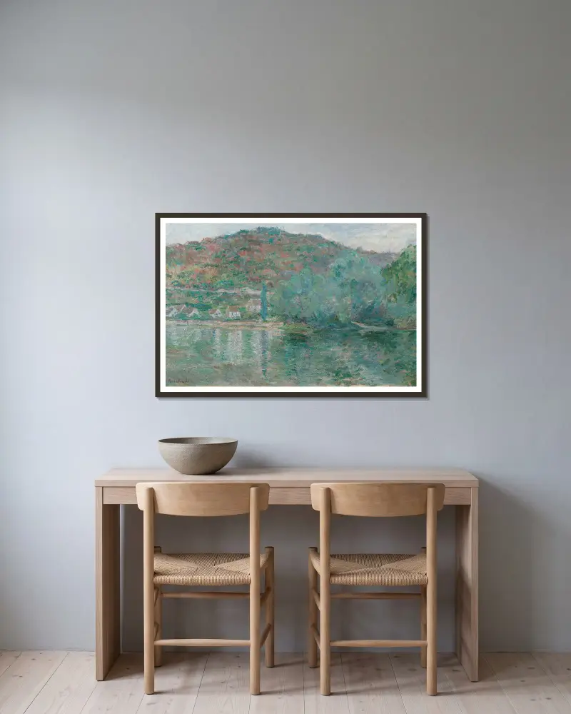 La Seine à Eauplet av Blanche Hoschedé-Monet inramad på en vägg