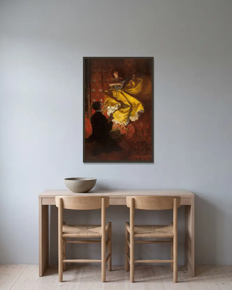 En marionett i ödets hand av Howard Pyle inramad på en vägg
