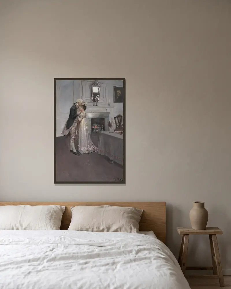 Washington und Nellie Custis von Howard Pyle gerahmt an einer Wand