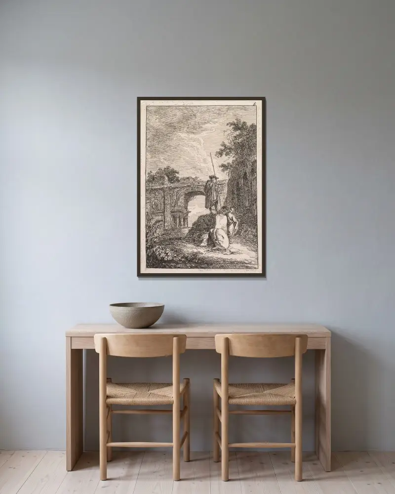 Triumfální oblouk, Hubert Robert v rámu na stěně