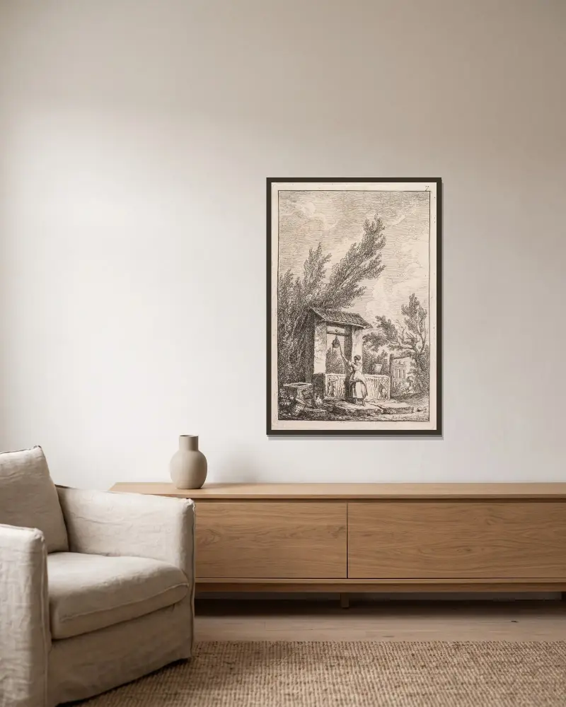 Studna, Hubert Robert v rámu na stěně
