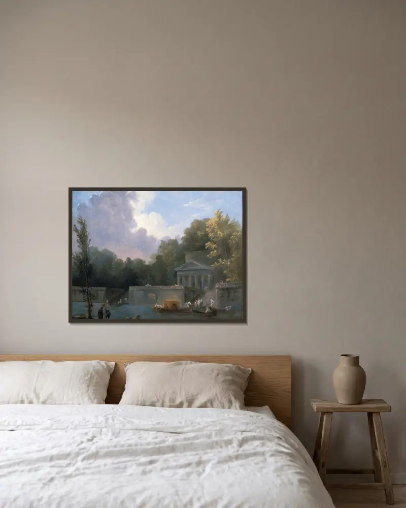 Parková scéna, Hubert Robert v rámu na stěně
