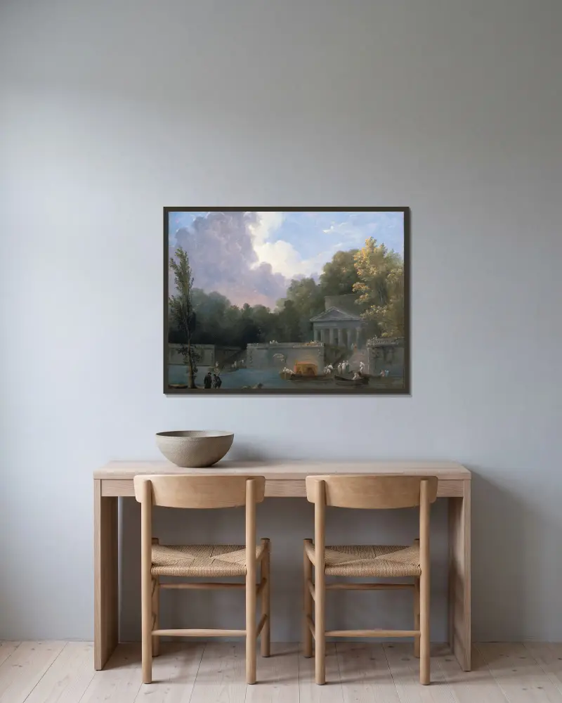 Parková scéna, Hubert Robert v rámu na stěně