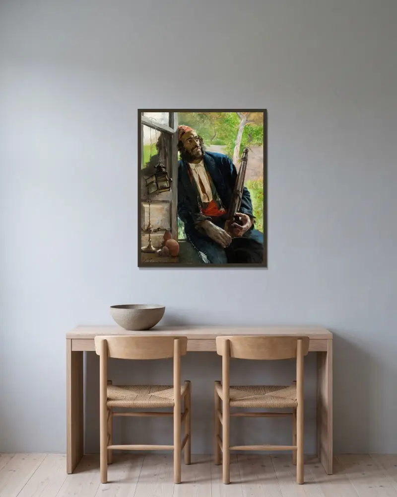 A Gipsy av Hugo Birger inramad på en vägg