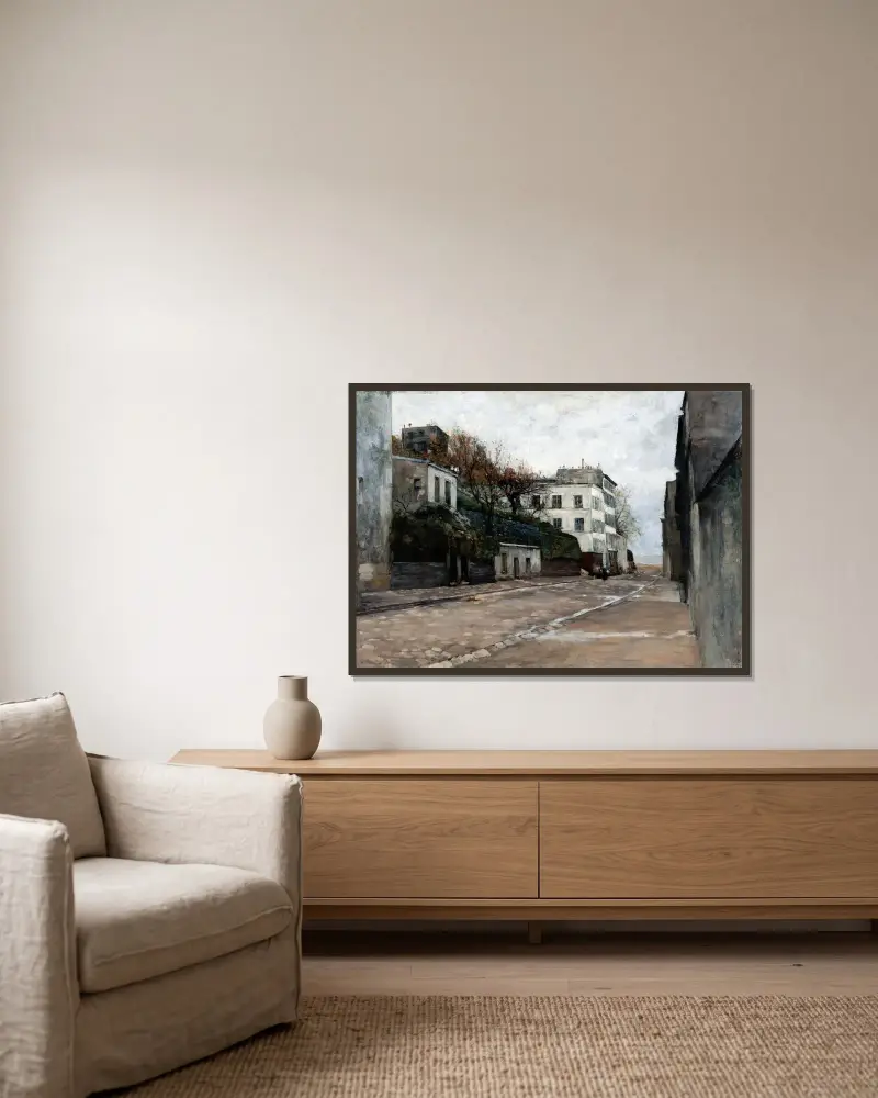 Rue Gabrielle, Paris av Hugo Birger inramad på en vägg