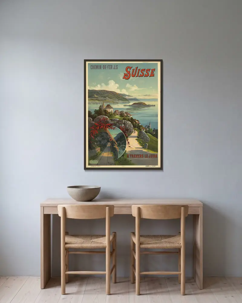 A travers le Jura – Suisse av Frederic Hugo d’Alési inramad på en vägg