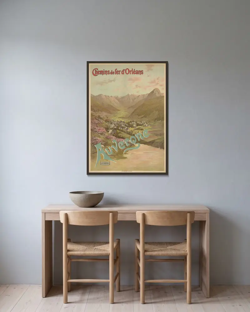 Järnvägen Orléans. Auvergne. Le Mont-Dore av Frederic Hugo d’Alési inramad på en vägg