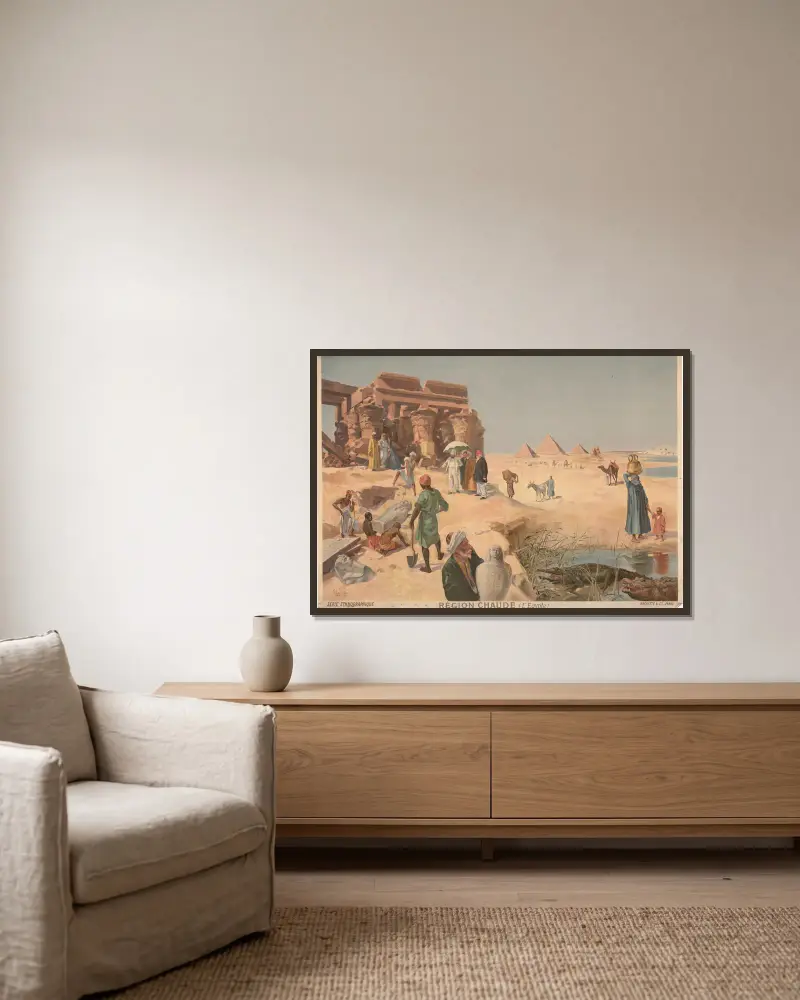 Heiße Region (Ägypten) von Frederic Hugo d’Alési gerahmt an einer Wand