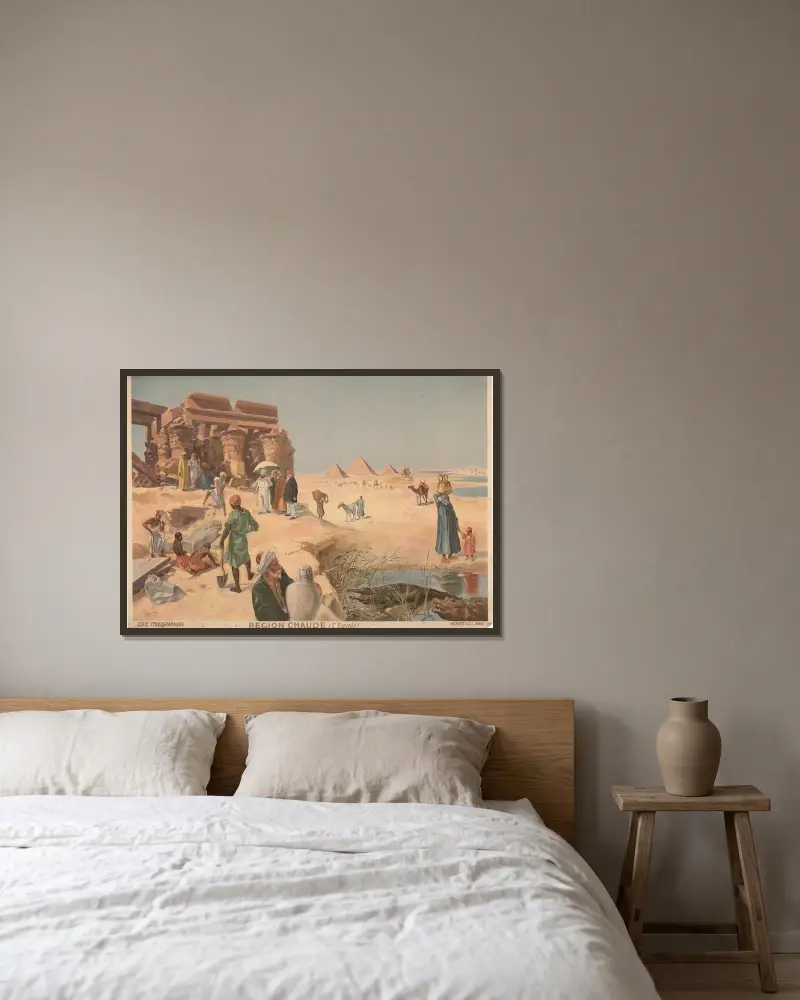 Heiße Region (Ägypten) von Frederic Hugo d’Alési gerahmt an einer Wand