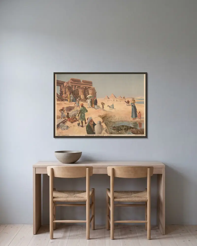 Heiße Region (Ägypten) von Frederic Hugo d’Alési gerahmt an einer Wand