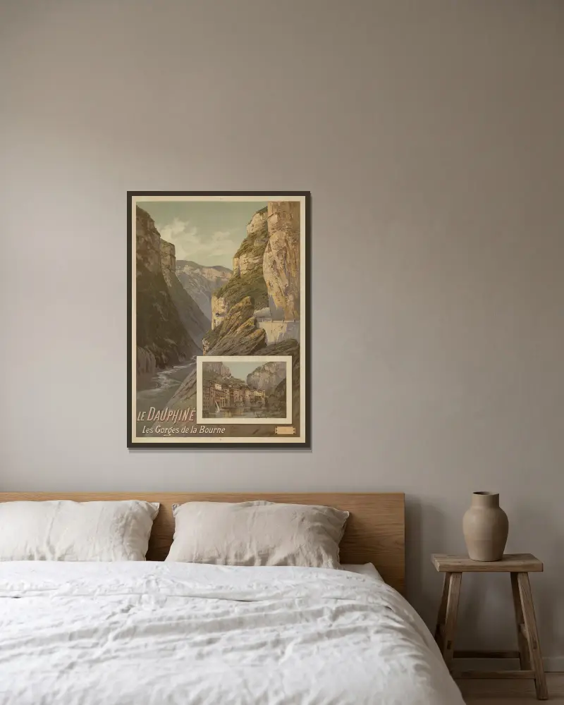 Le Dauphiné. Les Gorges de La Bourne av Frederic Hugo d’Alési inramad på en vägg