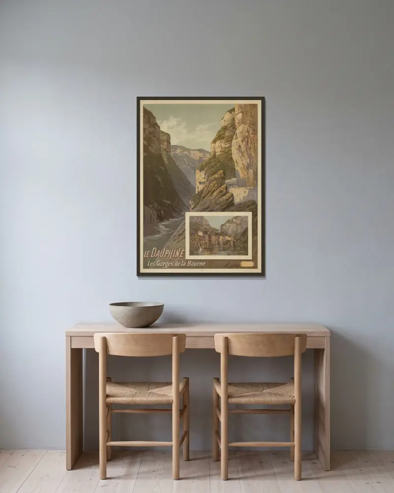 Le Dauphiné. Les Gorges de La Bourne av Frederic Hugo d’Alési inramad på en vägg