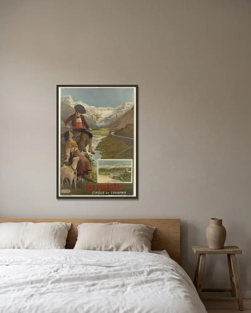 Les Pyrénées – cirque de Gavarnie av Frederic Hugo d’Alési inramad på en vägg