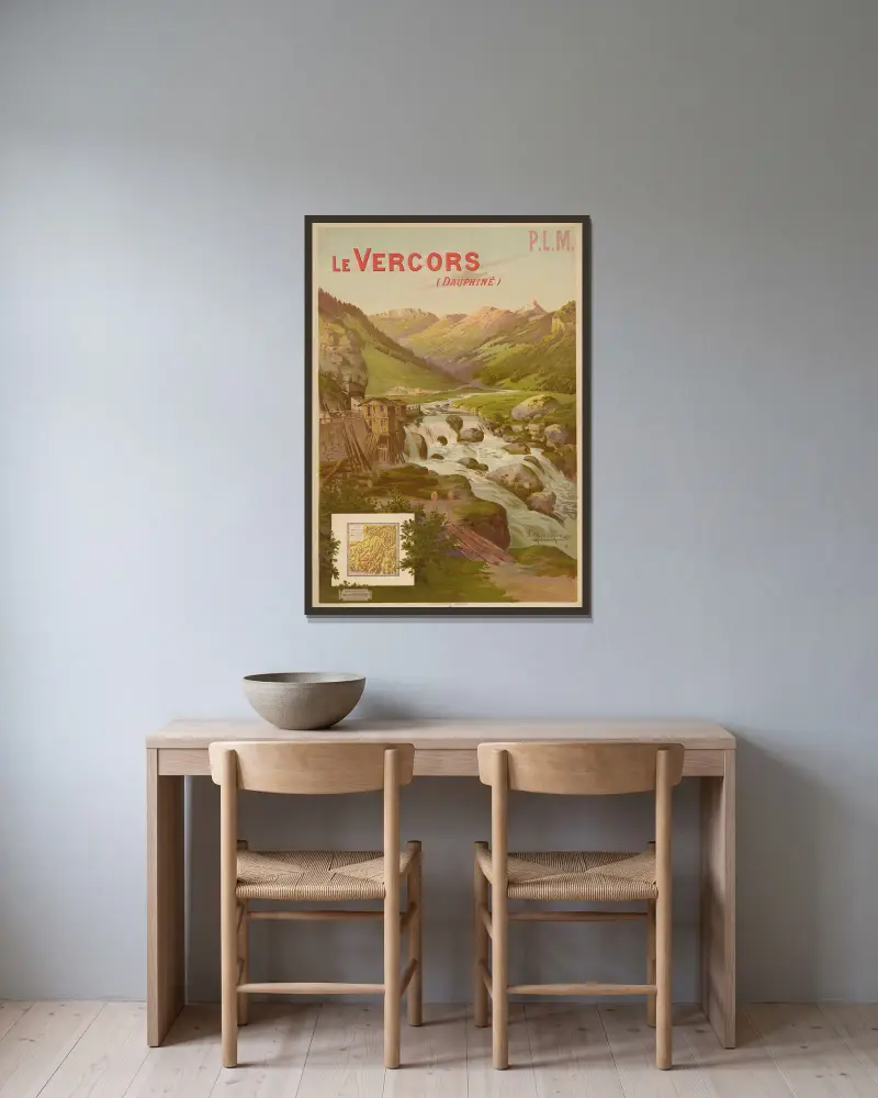 P.L.M. Le Vercors (Dauphiné) av Frederic Hugo d’Alési inramad på en vägg