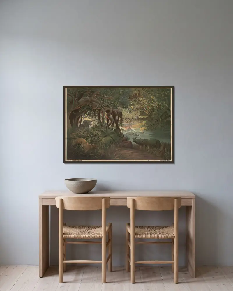 Tropische Region (Kongo) von Frederic Hugo d’Alési gerahmt an einer Wand