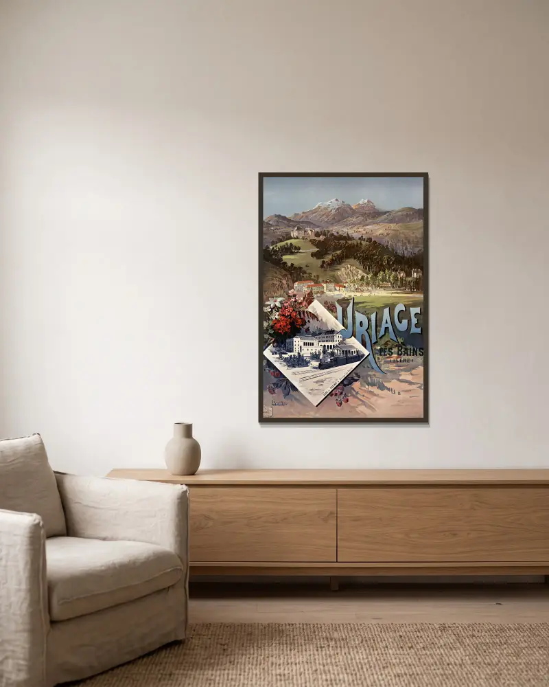Uriage-les-Bains (Isère) von Frederic Hugo d’Alési gerahmt an einer Wand