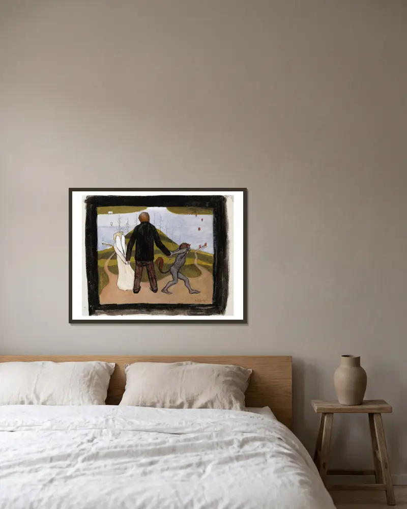 Na rozdrożu, Hugo Simberg w ramie na ścianie