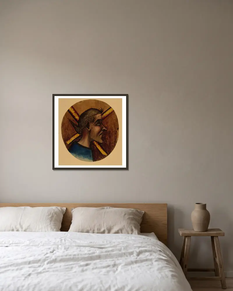 Šílenství, Hugo Simberg v rámu na stěně