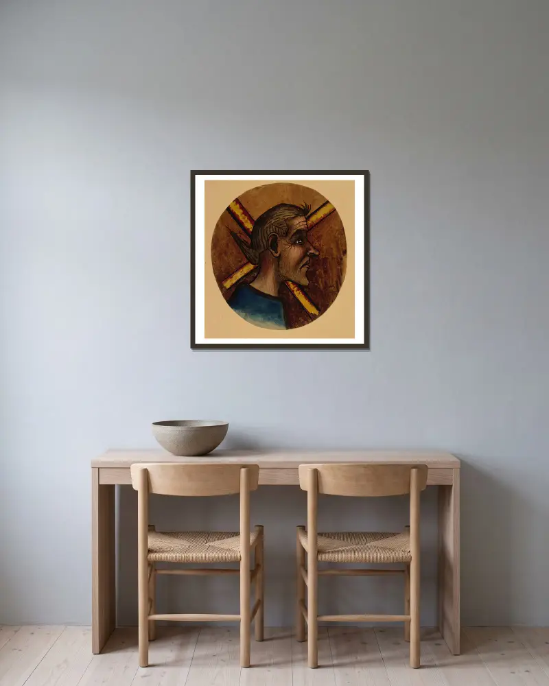 Šílenství, Hugo Simberg v rámu na stěně
