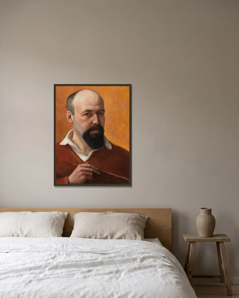 Selbstbildnis, 1914 von Hugo Simberg gerahmt an einer Wand